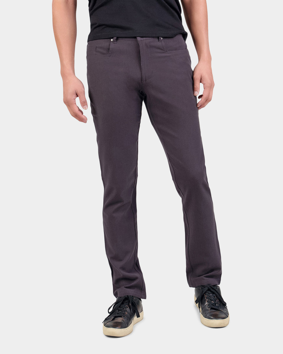 Charcoal Textured Premium Merino Wool Pants (Slim Fit) Design by THE PANT  PROJECT at Pernia's Pop Up Shop 2024