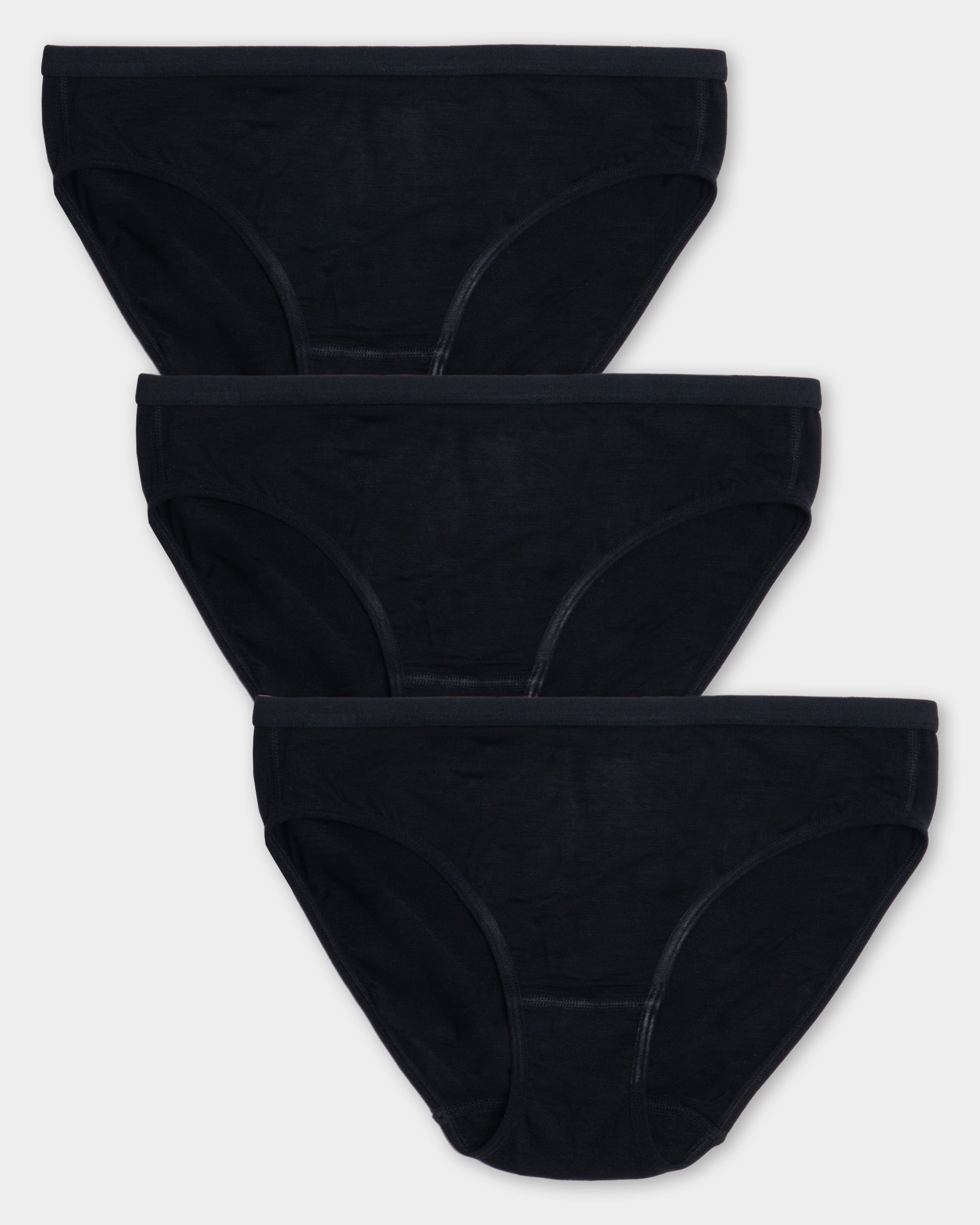 Pack Of 2 Women's Black Brief Cotton UnderWear (Black)